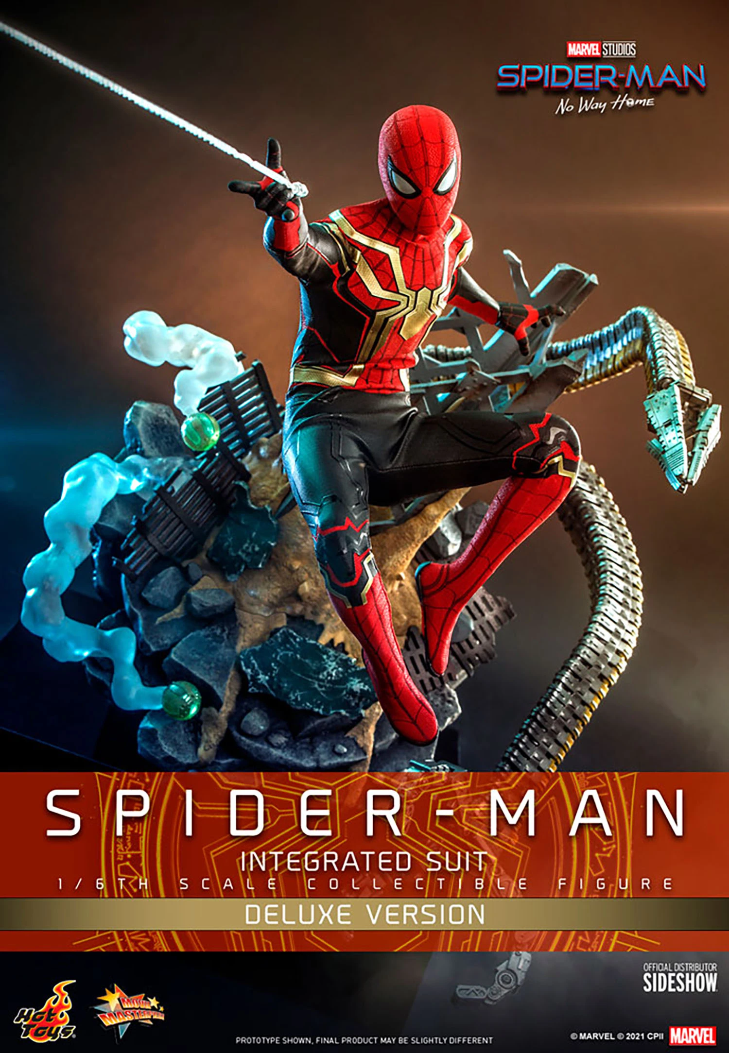 Hot Toys – Spider-Man No Way Home – Spider-Man Integrated Suit Deluxe MMS624 1/6 Scale - Imagen 18