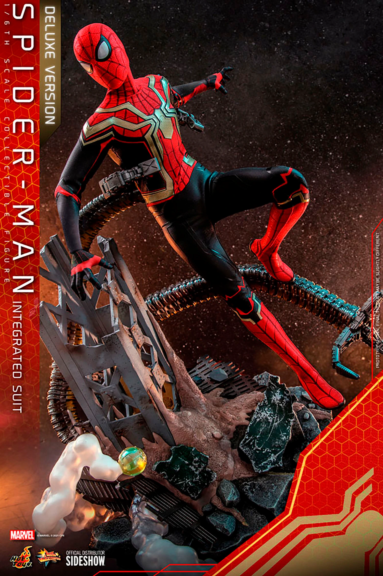 Hot Toys – Spider-Man No Way Home – Spider-Man Integrated Suit Deluxe MMS624 1/6 Scale - Imagen 3