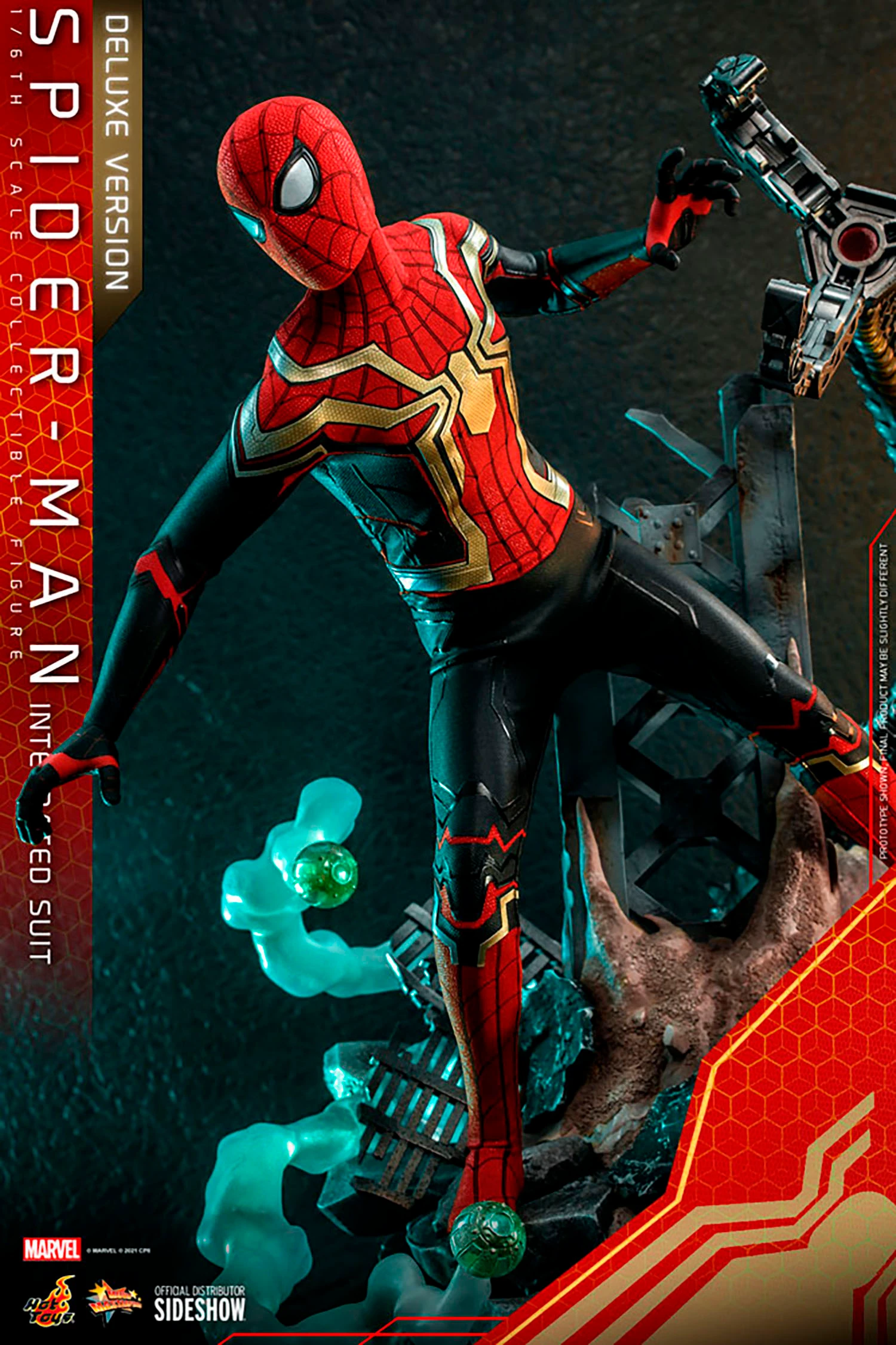 Hot Toys – Spider-Man No Way Home – Spider-Man Integrated Suit Deluxe MMS624 1/6 Scale - Imagen 4
