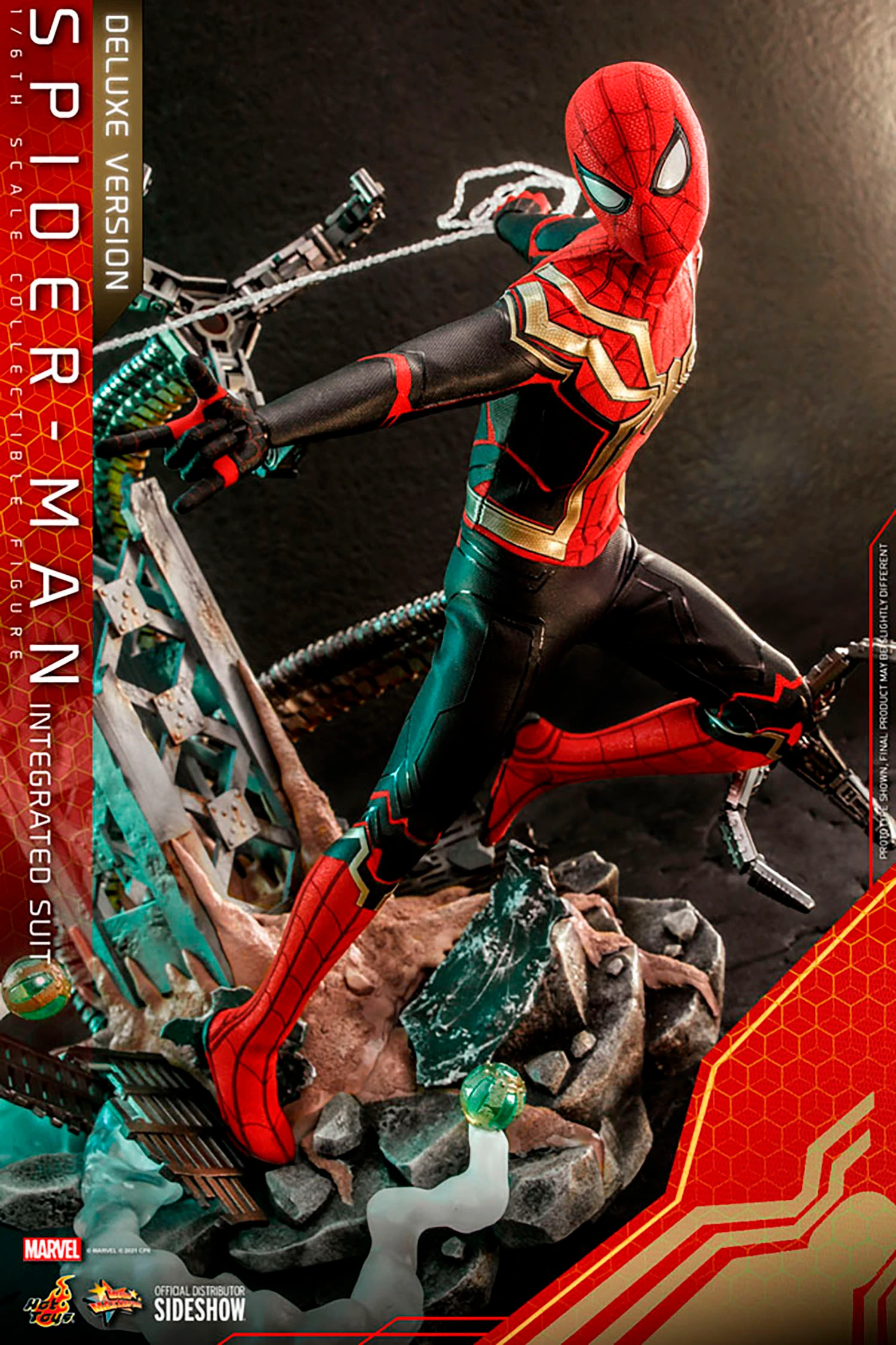Hot Toys – Spider-Man No Way Home – Spider-Man Integrated Suit Deluxe MMS624 1/6 Scale - Imagen 5