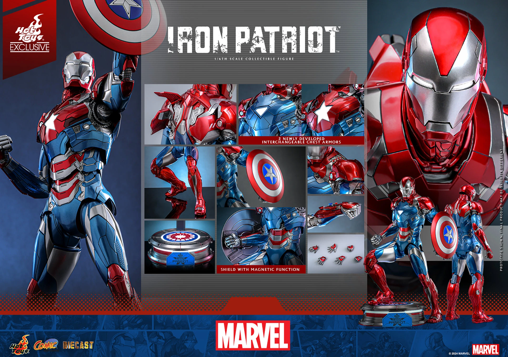 Hot Toys – Marvel Comics – Iron Patriot EX. 1/6 Scale - Imagen 19
