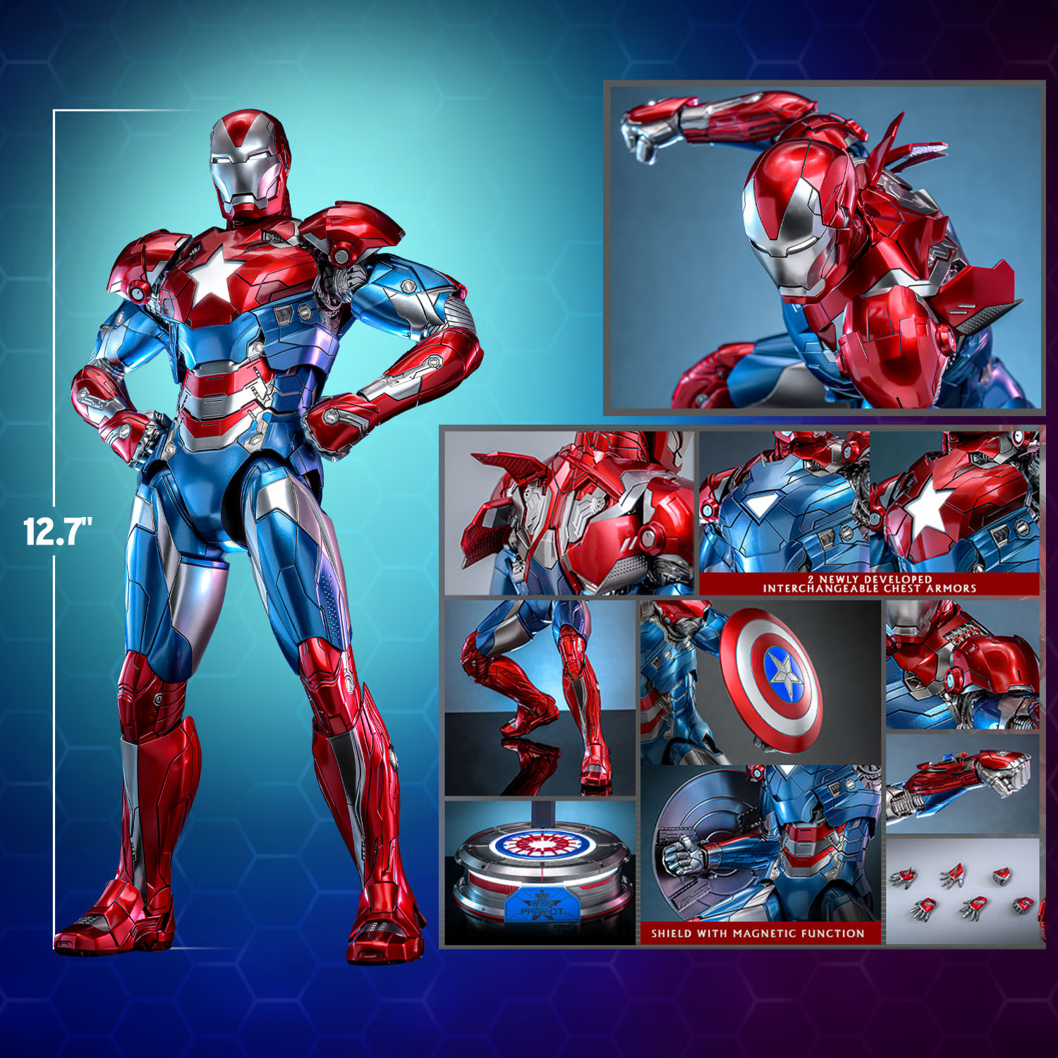 Hot Toys – Marvel Comics – Iron Patriot EX. 1/6 Scale - Imagen 20