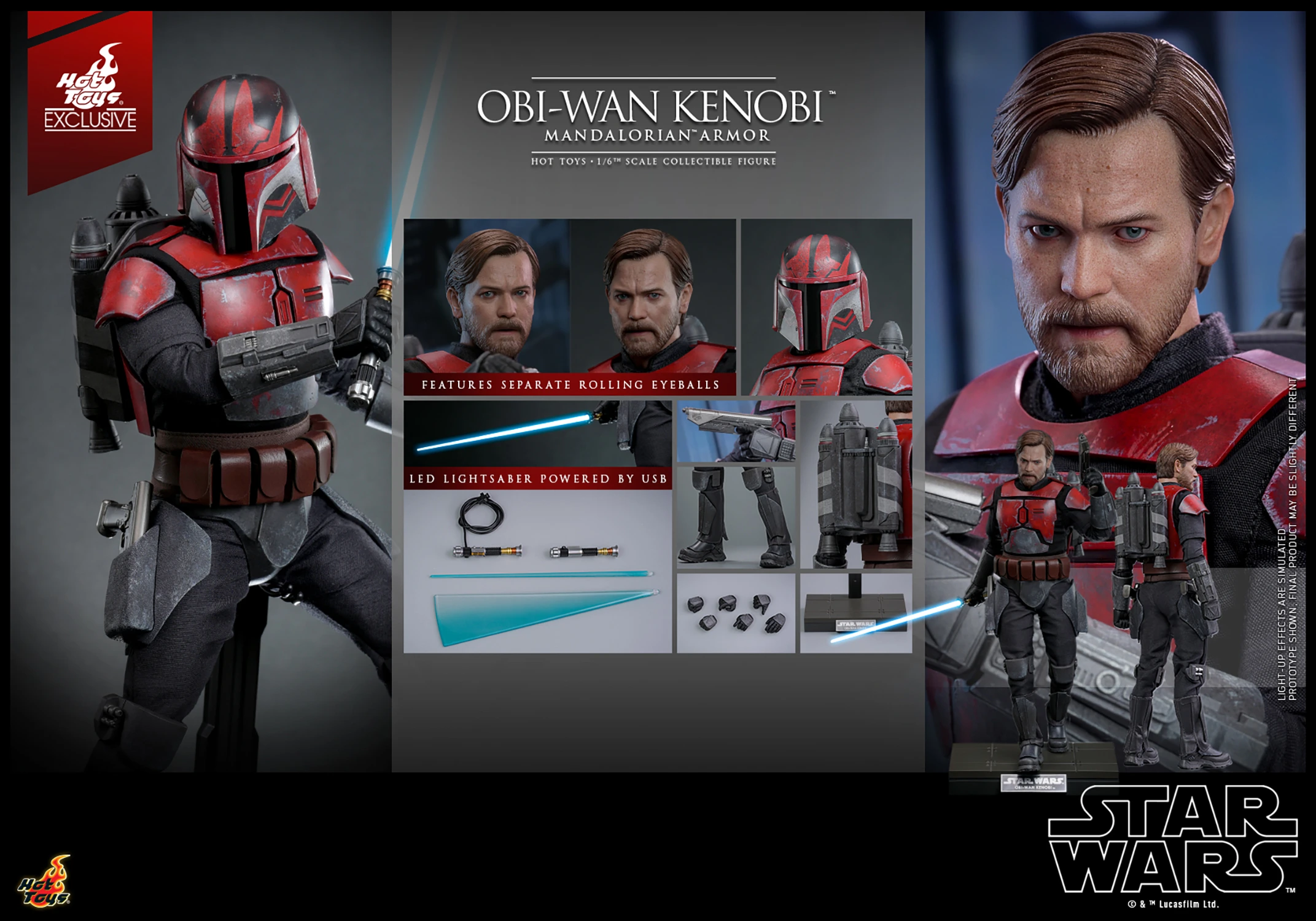 Hot Toys – Star Wars: The Clone Wars – Obi-Wan Kenobi Mandalorian Armor EX. 1/6 Scale - Imagen 15